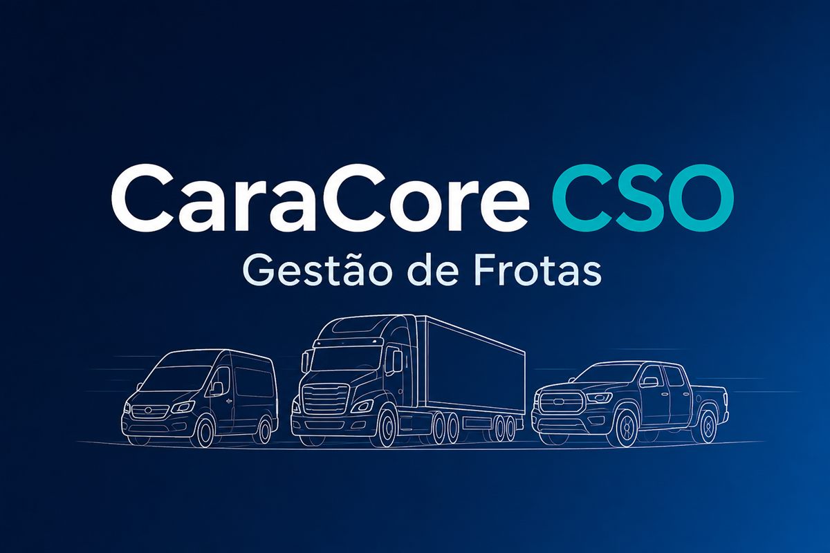 Ilustração de van, caminhão e picape da gestão de frotas CaraCore CSO